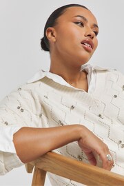 Simply Be Cream Embellished Jumper - Image 4 of 4