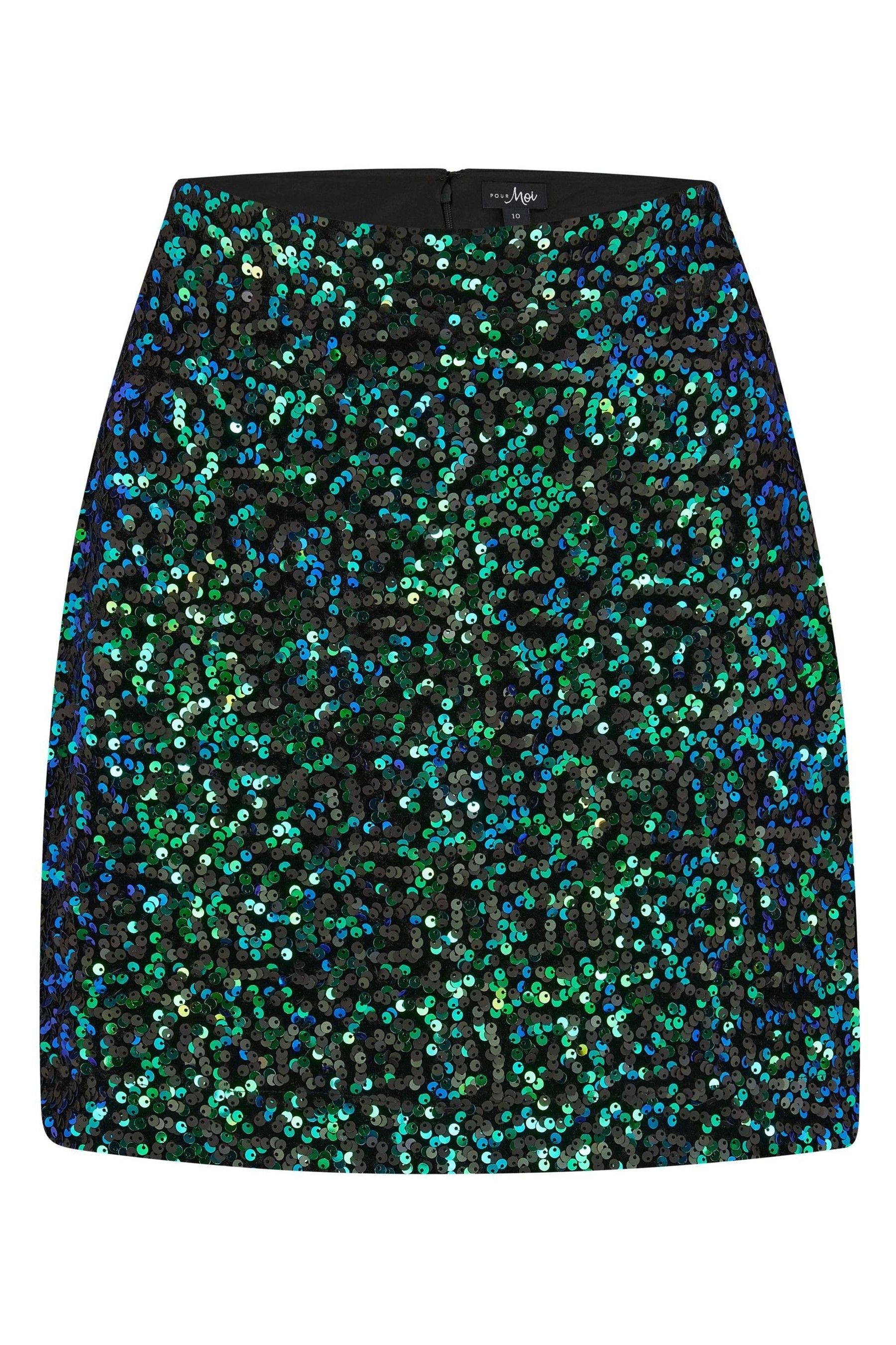 Buy Pour Moi Green Selena Velvet Sequin Mini Skirt from Next Netherlands