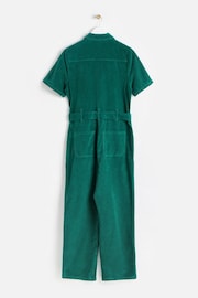 Oliver Bonas Green Jade Corduroy Short Sleeve Jumpsuit - Image 4 of 8