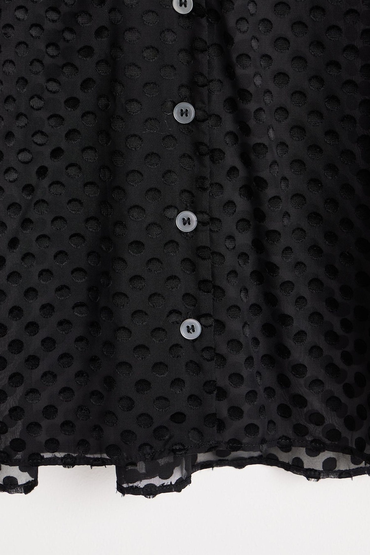 Oliver Bonas Black Spotty Bow Sheer Blouse - Image 5 of 5