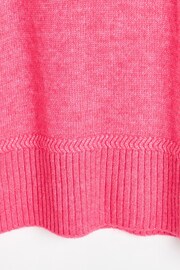 Oliver Bonas Pink Ribbed Trim Knitted Jumper - Image 6 of 6