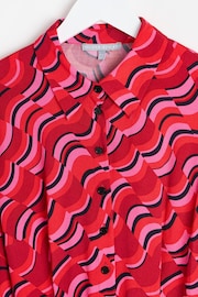 Oliver Bonas Red Geometric Mini Dress - Image 3 of 6