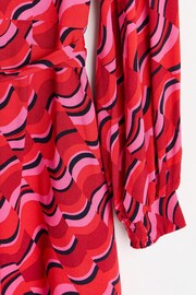 Oliver Bonas Red Geometric Mini Dress - Image 4 of 6