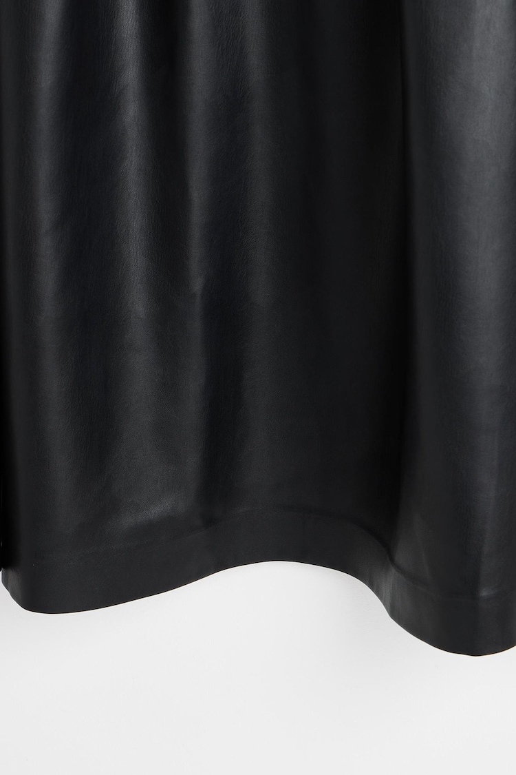 Oliver Bonas Black Black PU Pleated Midi Skirt - Image 5 of 5