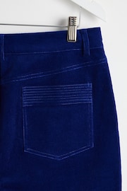 Oliver Bonas Blue Corduroy Scalloped Pocket Wide Leg Trousers - Image 6 of 6