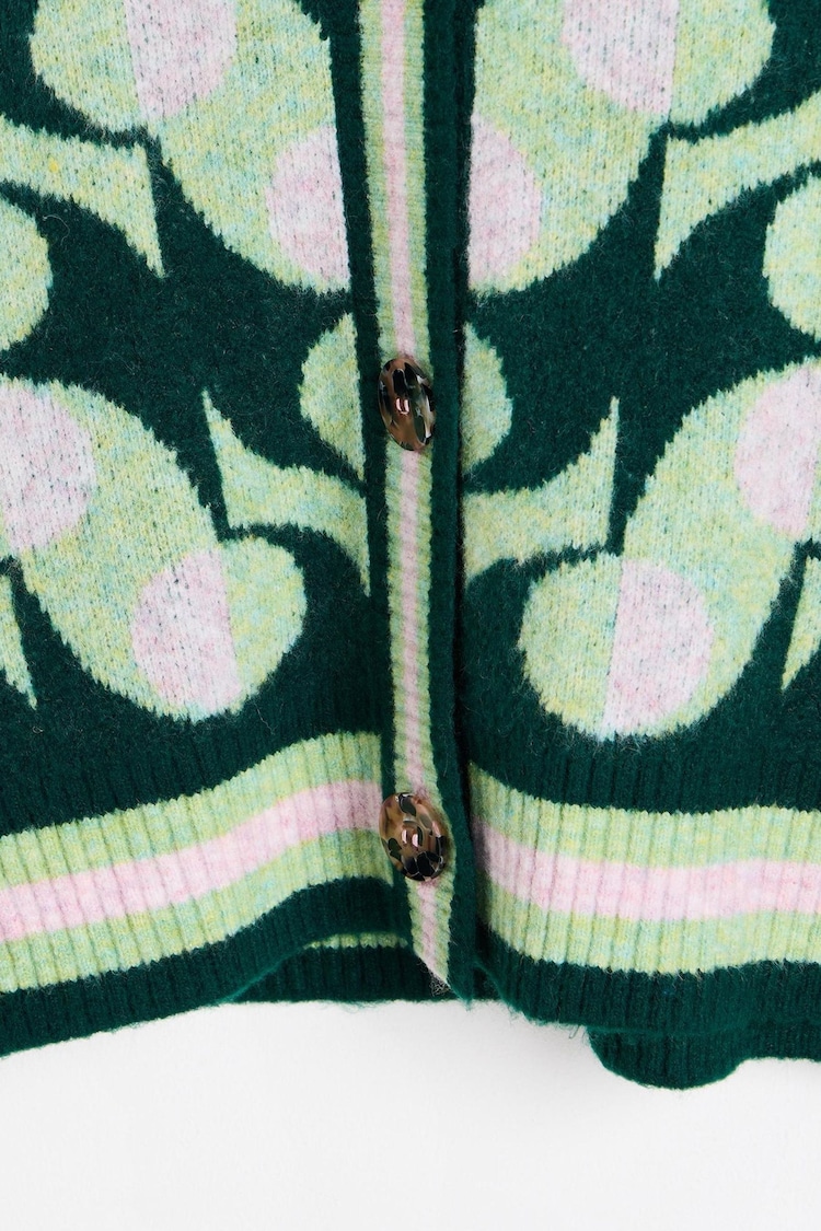 Oliver Bonas Green Geometric Knitted Cardigan - Image 5 of 5