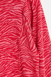 Oliver Bonas Red Zebra Print Knitted Sweatshirt - Image 4 of 6