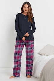 Long Tall Sally Blue Long Sleeve Placket 100% Cotton Pyjamas Top - Image 2 of 5