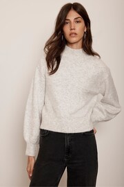 Mint Velvet Grey High Neck Jumper - Image 1 of 4