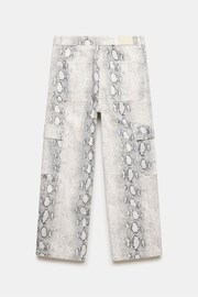 Mint Velvet Cream Snake Effect Print Cargo Straight Jeans - Image 4 of 4