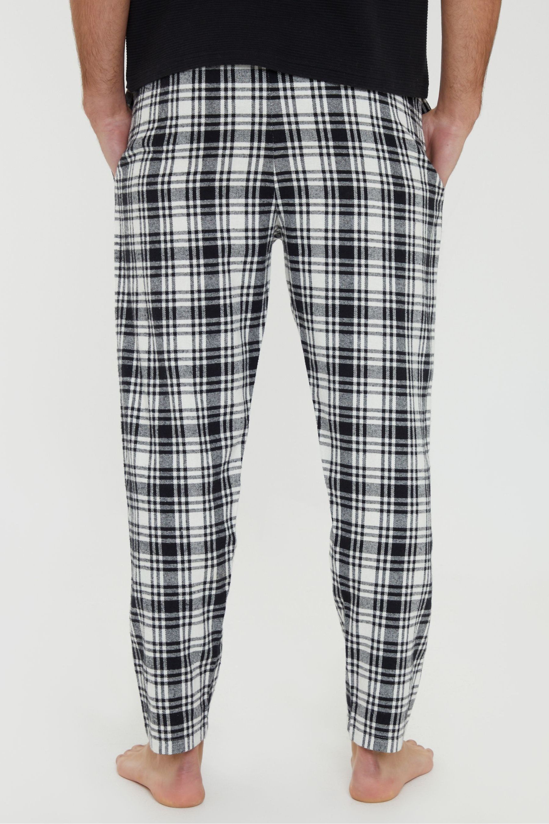 Buy Threadbare Black Brushed 100 Cotton Flannel Check Lounge Bottoms 2 Pack from the Next UK online shop