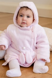 Emile Et Rose Pink Deep Pile Fleece Jacket With 3D Bunny And Hood - Image 1 of 3