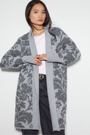 Monsoon Grey Pip Floral Pattern Coatigan - Image 1 of 5