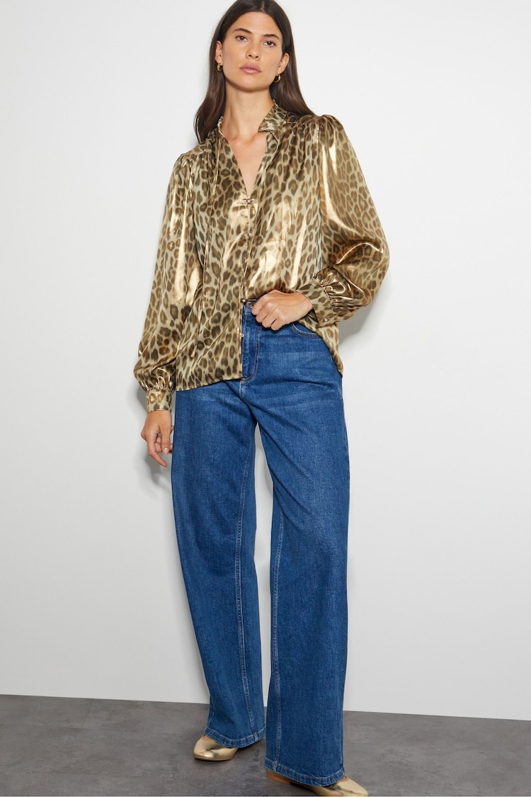 Monsoon Gold Lena Leopard Print Blouse - Image 2 of 4