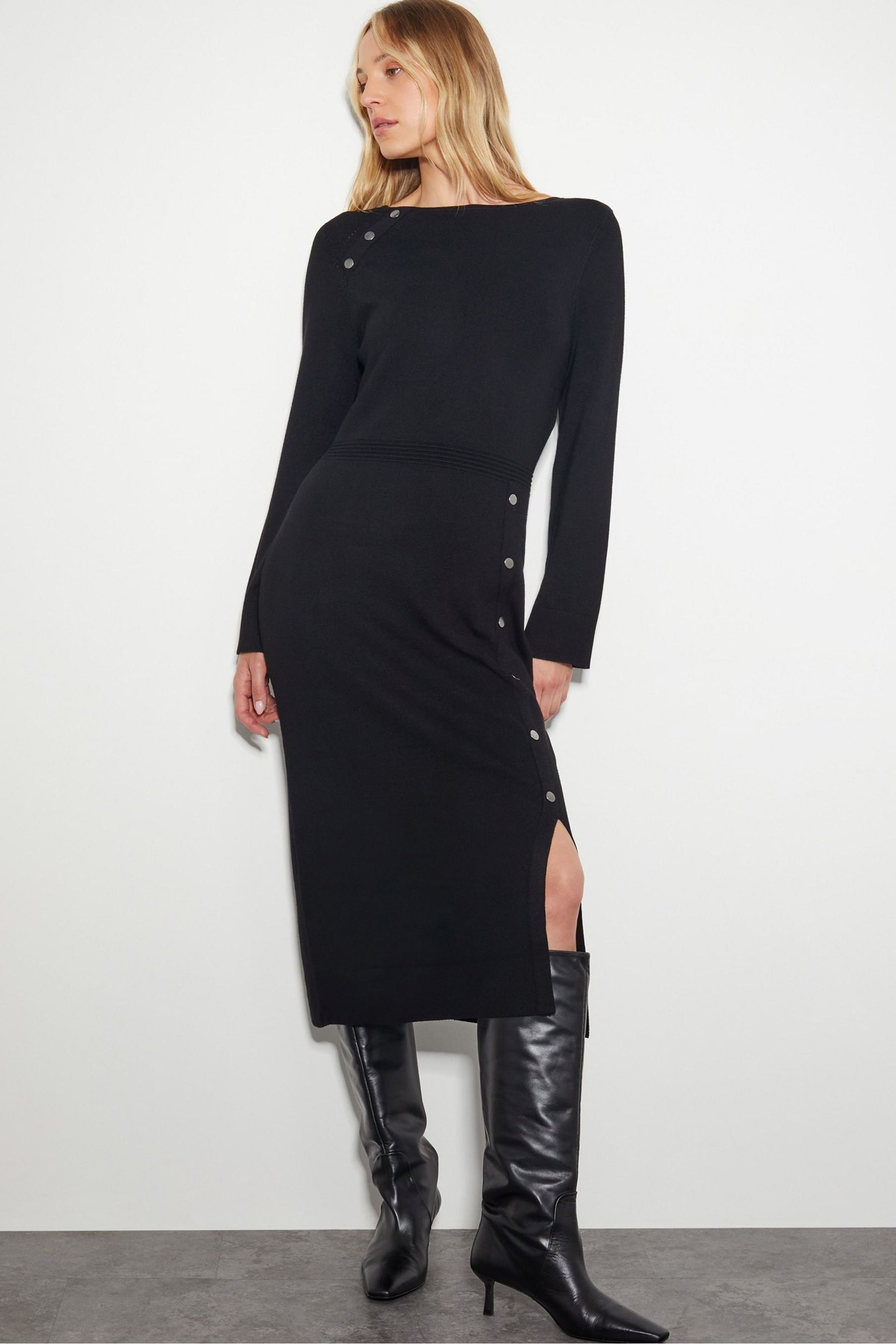 Black midi jumper dress best sale