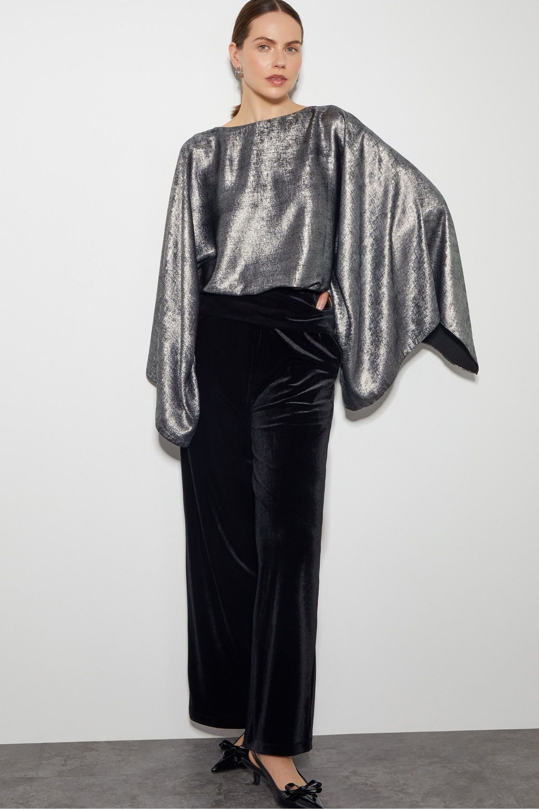 Buy Monsoon Silver Fifi Metallic Batwing Top from the Next UK online shop