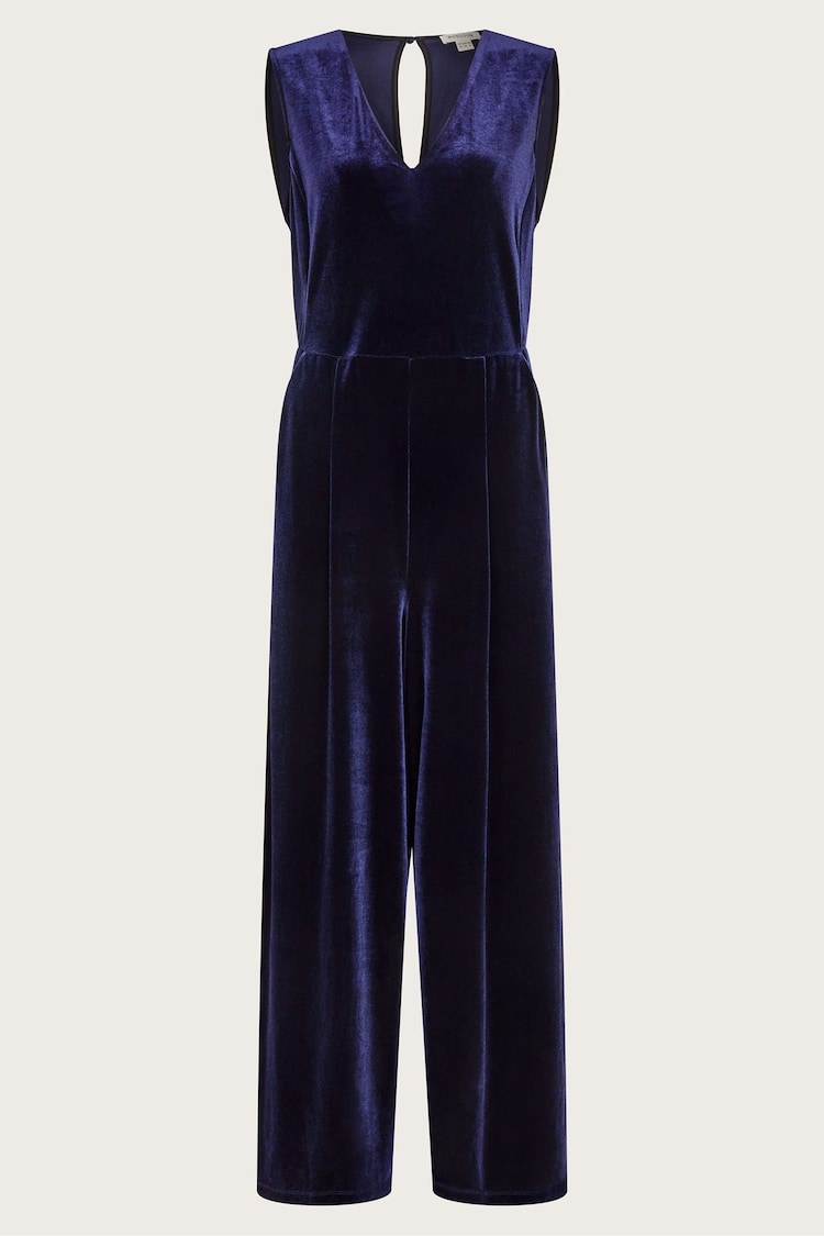 Monsoon Blue Vayle Velvet Jumpsuit - Image 5 of 5