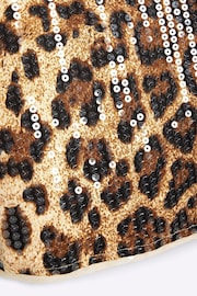 River Island Brown Girls Leopard Sequin Tshirt Dress - Image 3 of 3