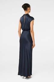 Forever New Blue Sienna Petite High Neck Satin Maxi Dress - Image 2 of 3