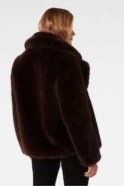 Forever New Brown Hunter Faux Fur Coat - Image 2 of 4