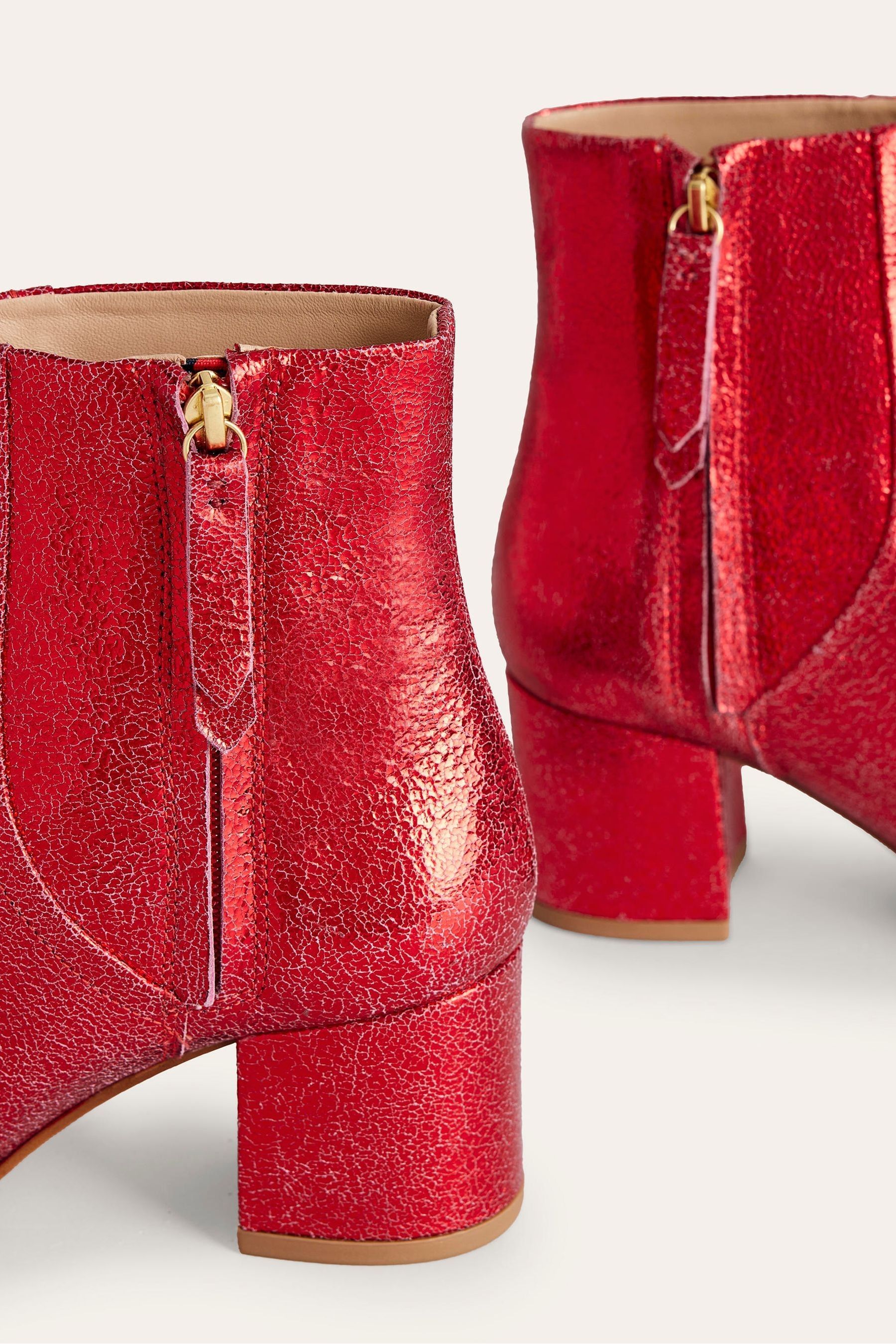 Red block heel ankle boots sales