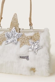 Monsoon White Mini Fluffy Faux Fur Unicorn Bag - Image 3 of 4