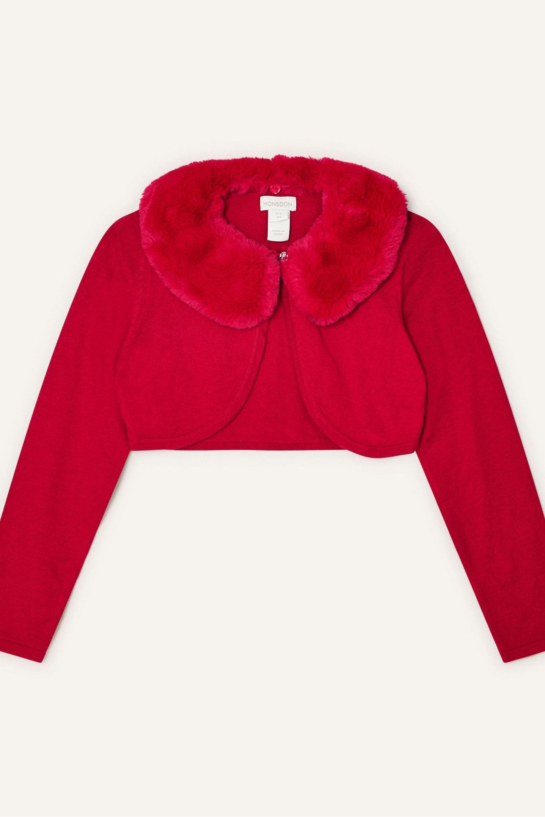 Red faux fur collar 2025