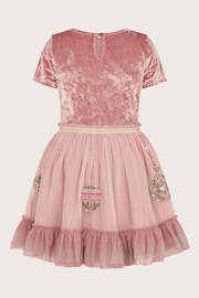 Monsoon Pink Short Sleeve Velvet Christmas Bauble Dress - Image 1 of 2