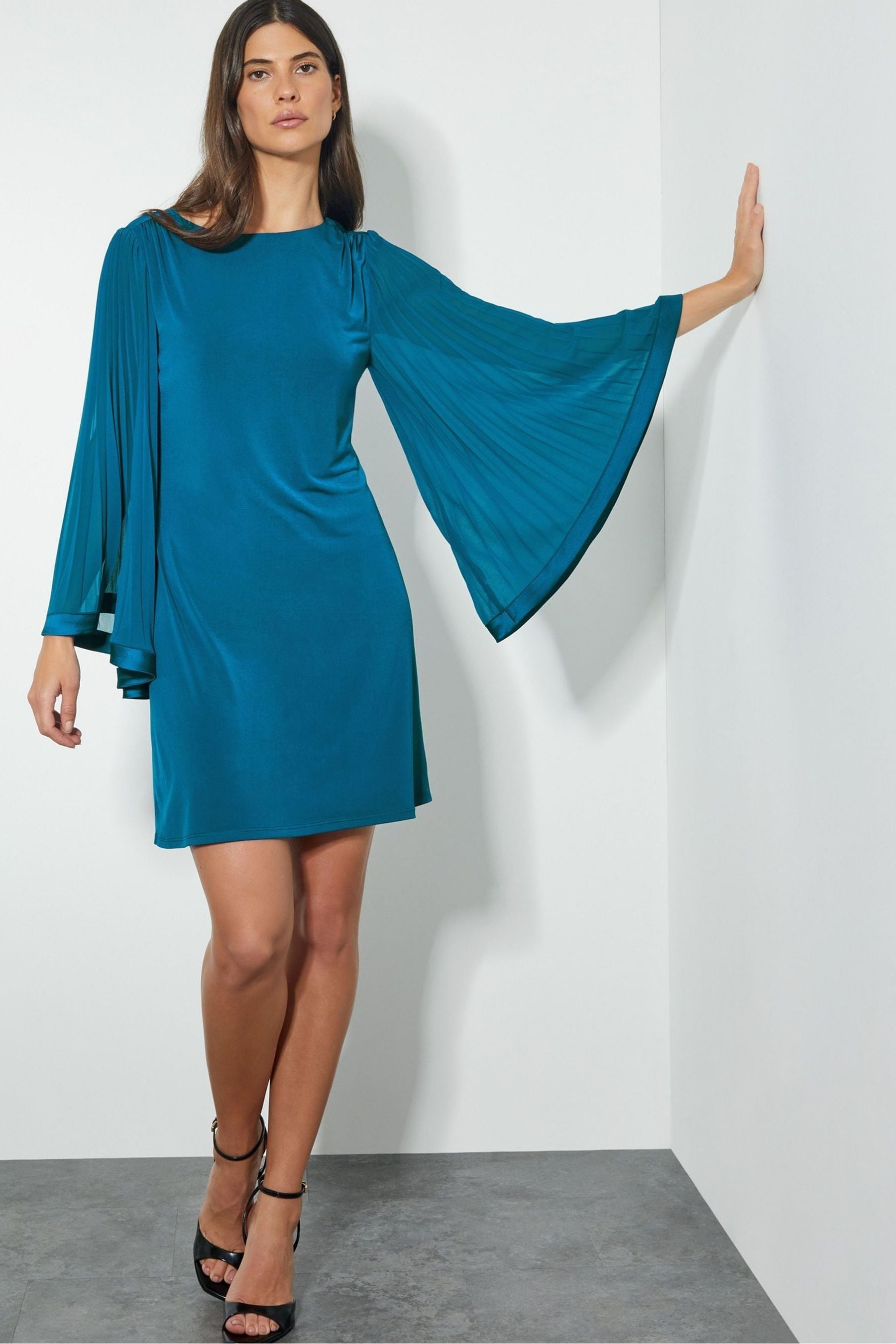 Buy Monsoon Blue Win Jersey Cape Sleeve Tunic Dress from Next Luxembourg