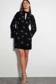 Monsoon Black Moira Embroidered Bow Dress - Image 1 of 4