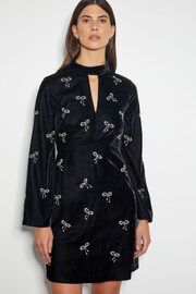 Monsoon Black Moira Embroidered Bow Dress - Image 4 of 4