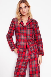 Boden Red Brushed 100% Cotton Pyjama Shirt - Image 1 of 5