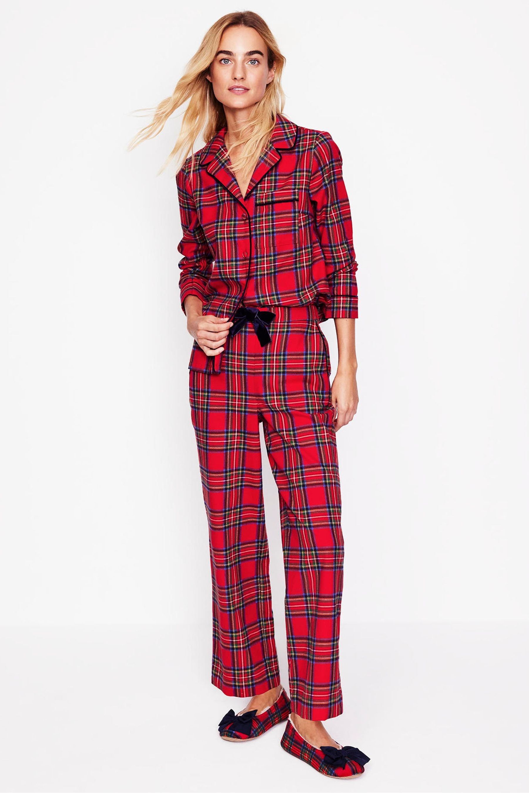 Boden Red All Christmas Nightwear Brushed 100 Cotton Pyjama Trousers