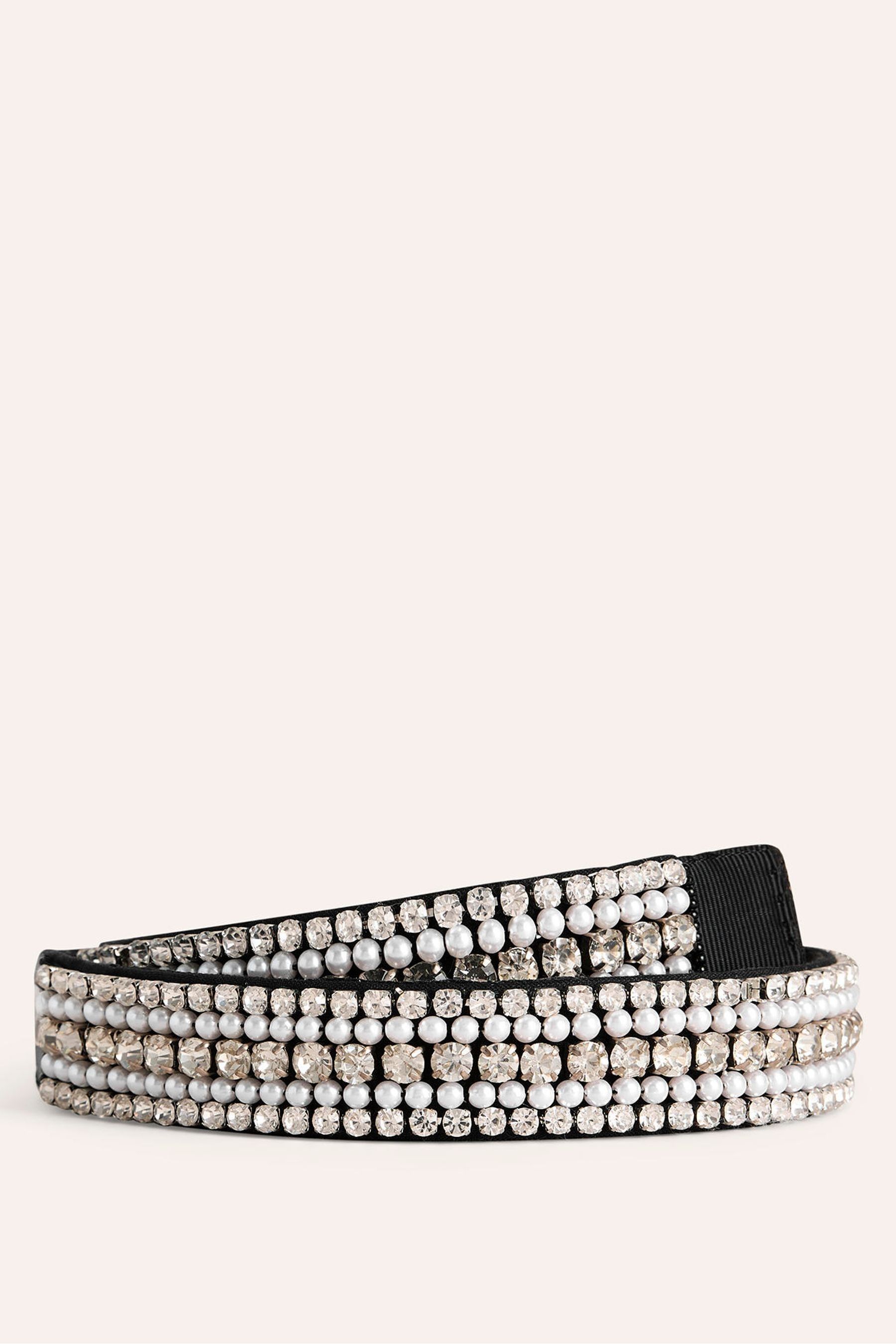 Boden Black Embellished Waist Belt xlarge Womens