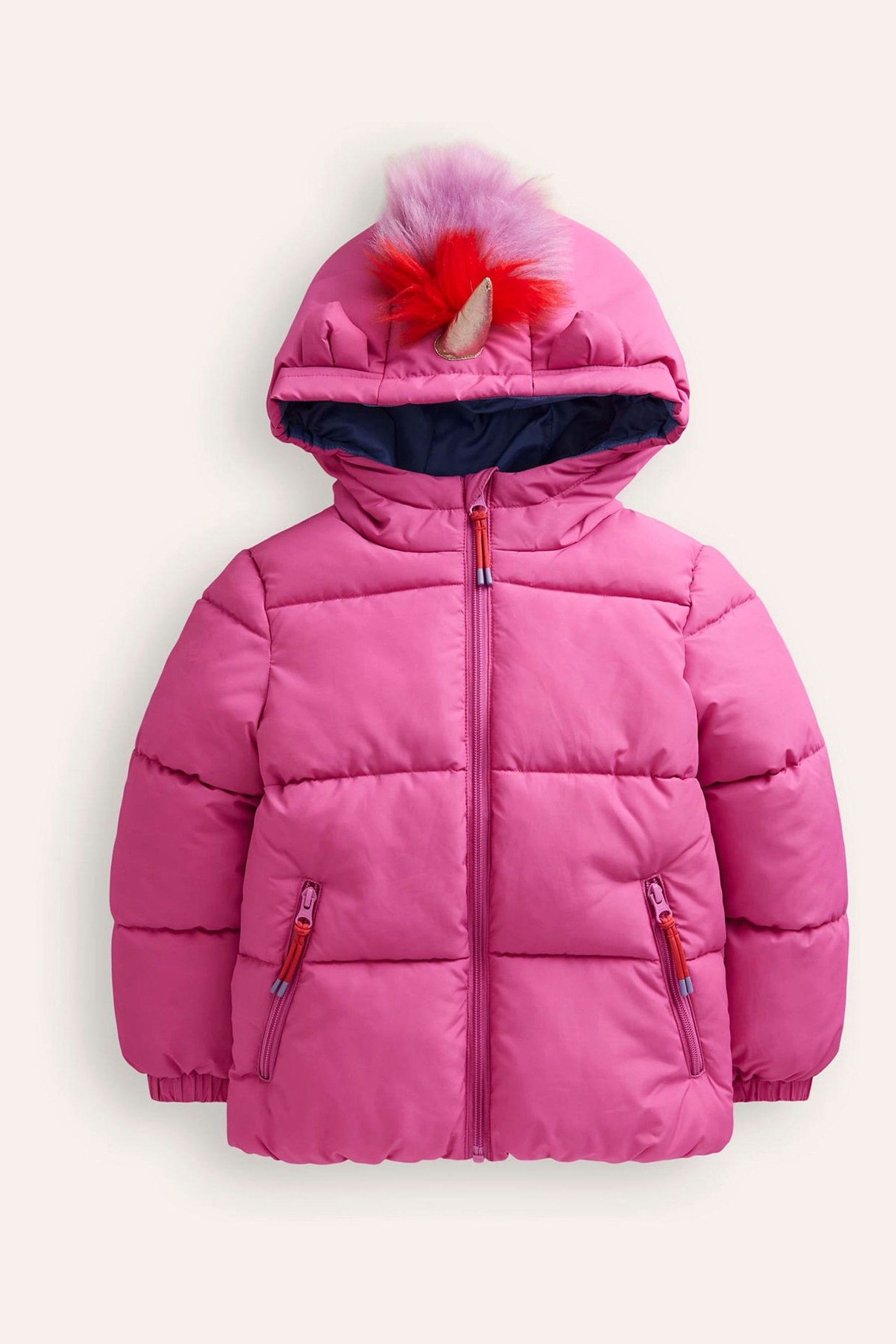 Boden Pink Fun Padded Unicorn Coat