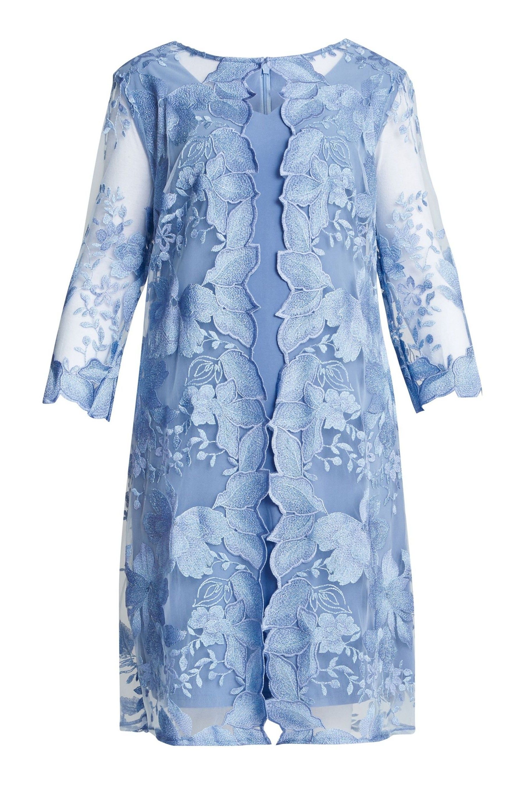 Gina bacconi blue lace dress top
