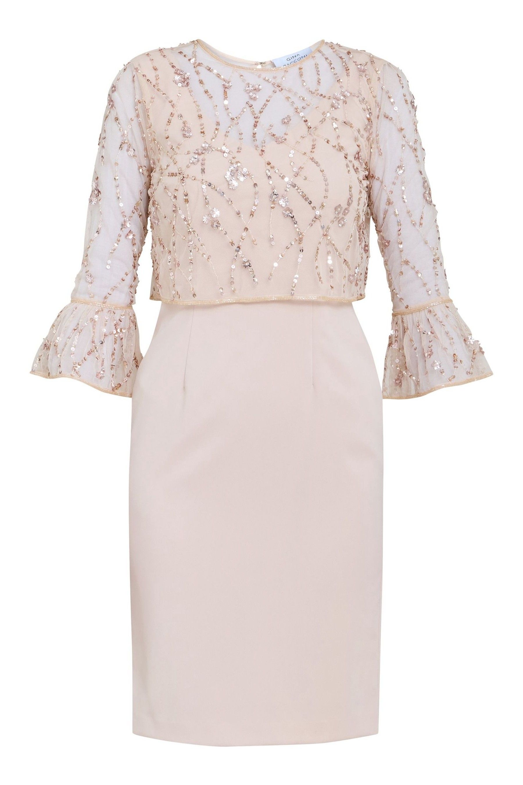 Gina bacconi pink lace dress online