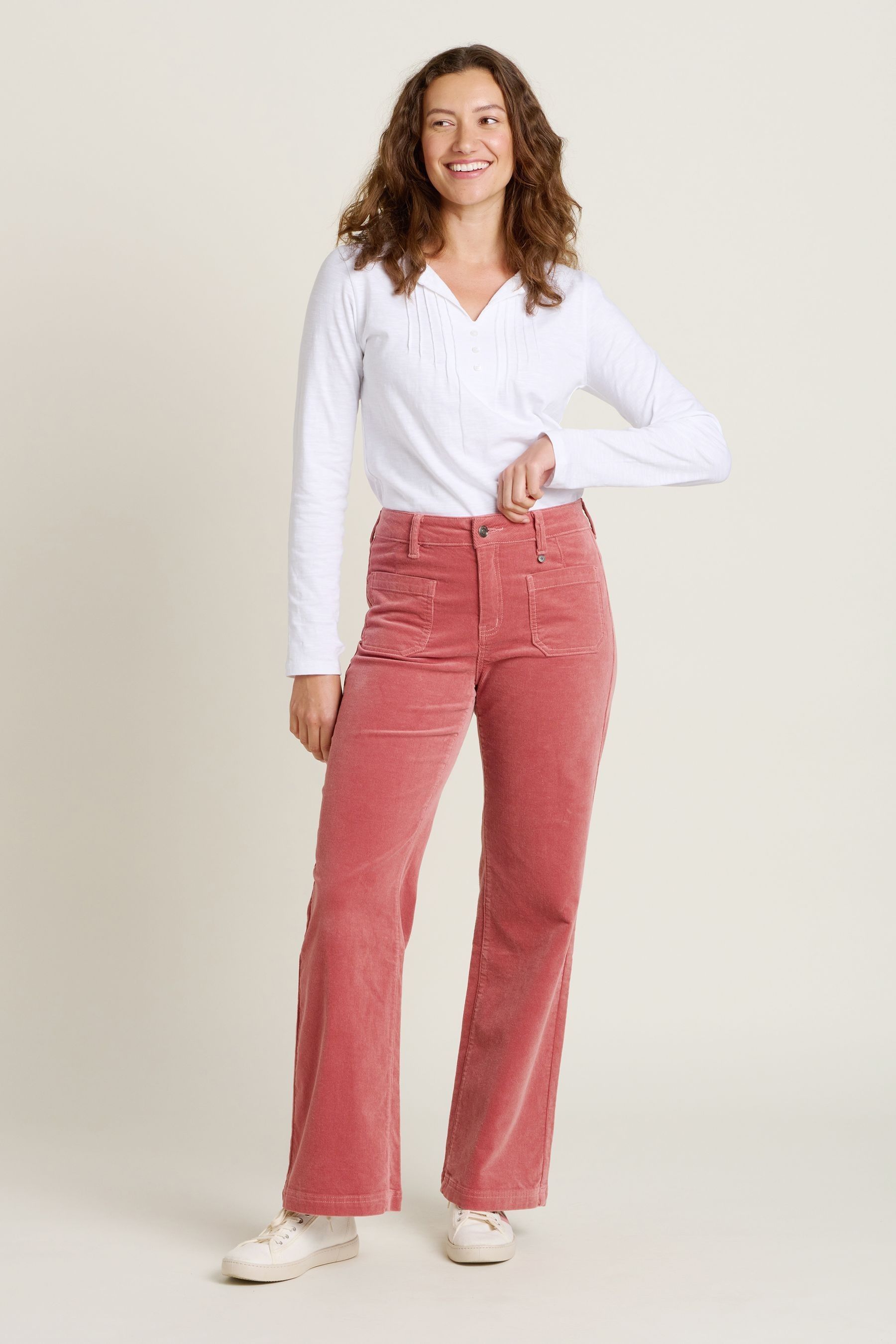 Buy Brakeburn Pink Kickflare Cord Trousers from the Next UK online shop