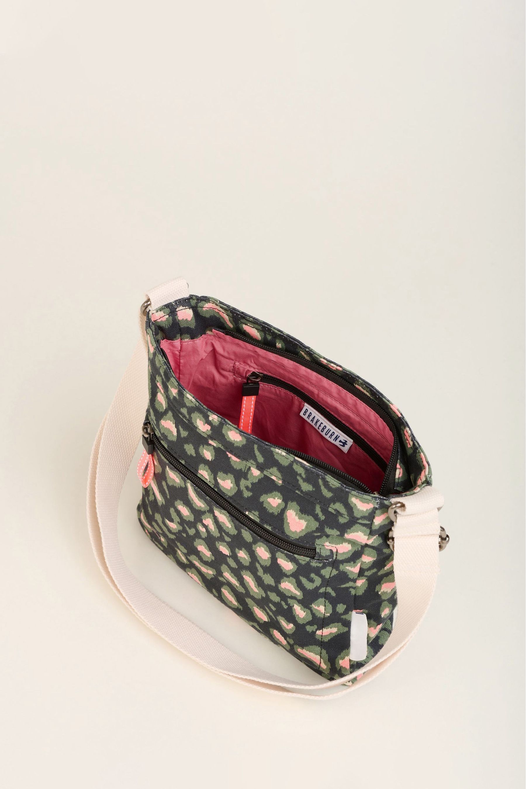 Buy Brakeburn Grey Large 100 Cotton Khaki Leopard Print Cross Body Bag from the Next UK online shop