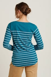 Brakeburn Green Harbour Stripe 100% Cotton T-Shirt - Image 2 of 4