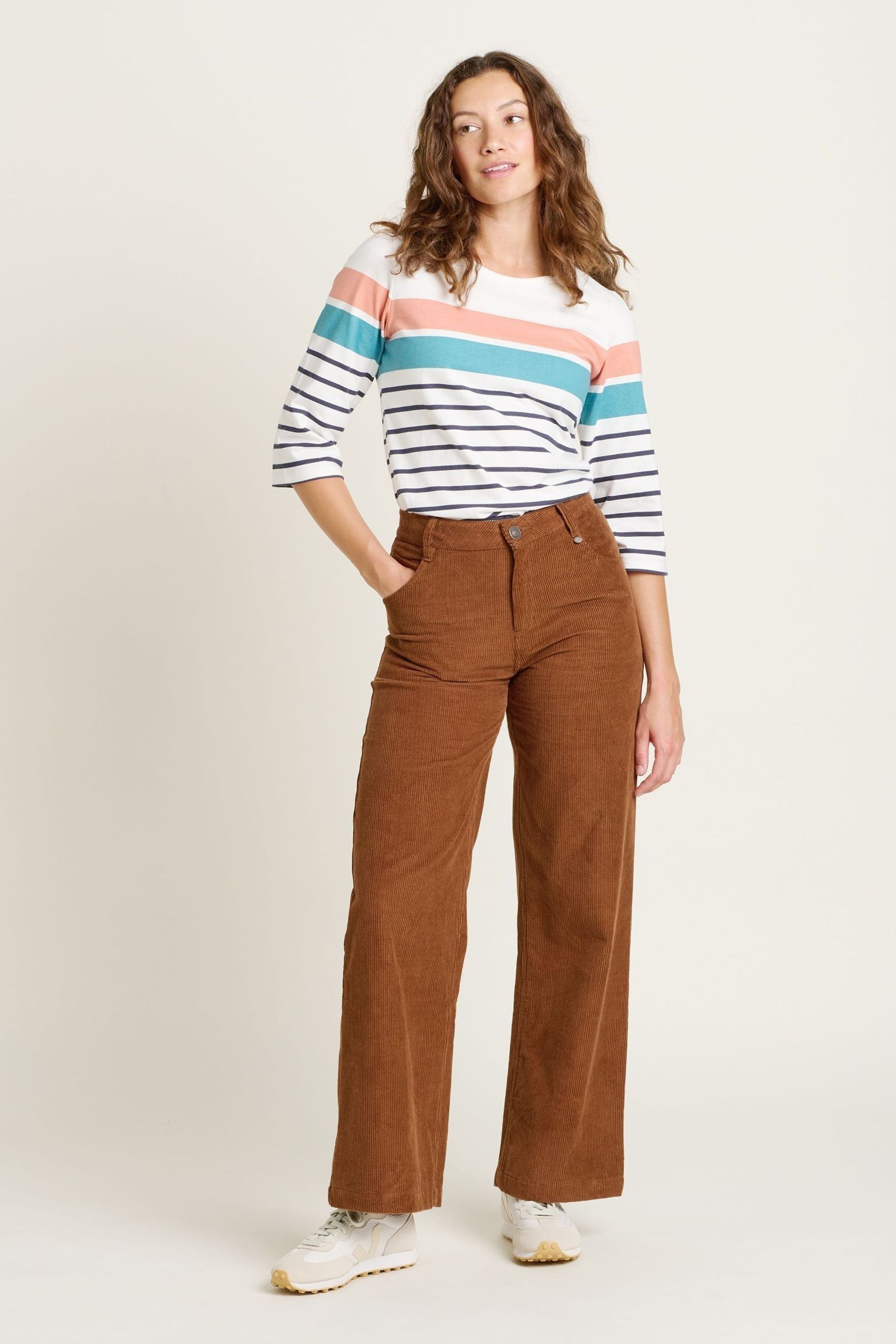 Buy Brakeburn Brown 100 Cotton Wide Leg Cord Trousers from the Next UK online shop