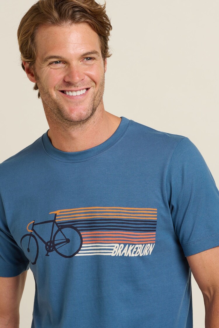 Brakeburn Blue Retro Bike T-Shirt - Image 4 of 4