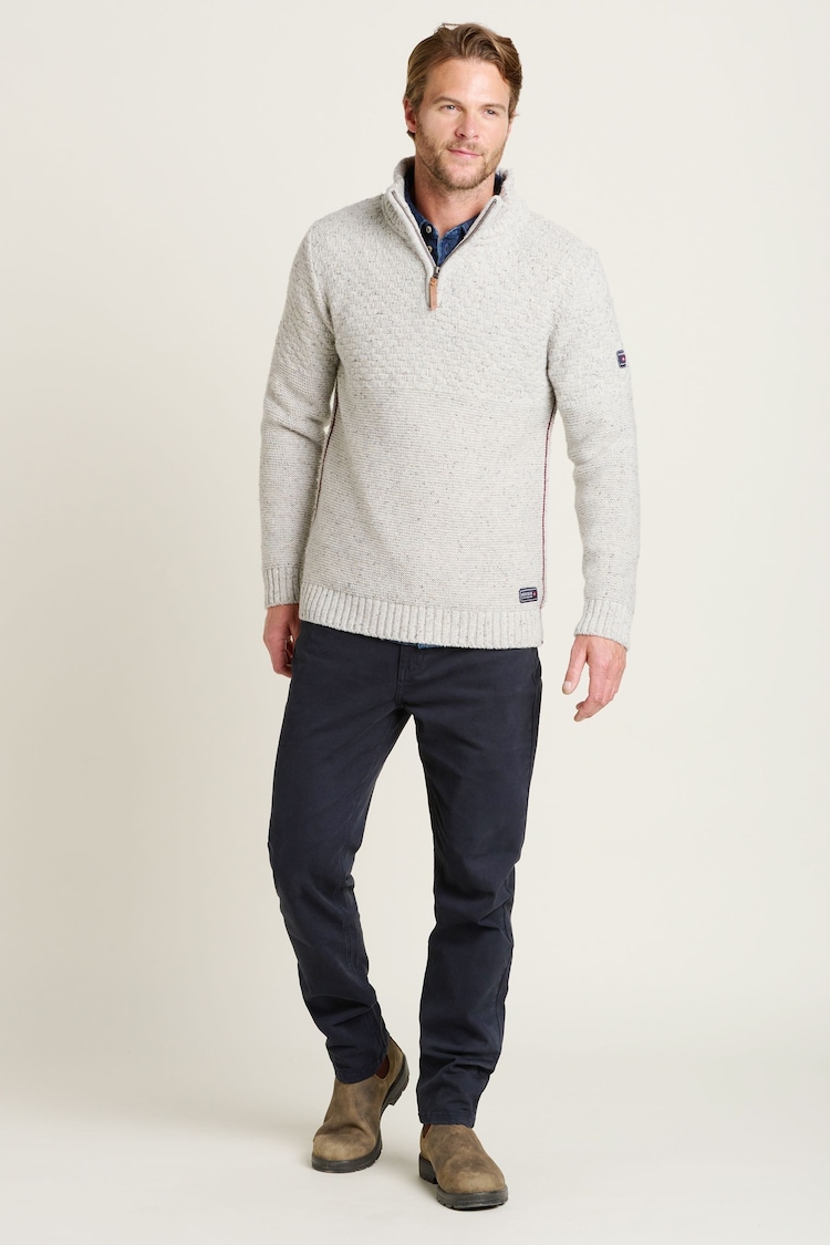 Brakeburn Grey Quarter Zip Jumper - Image 4 of 4