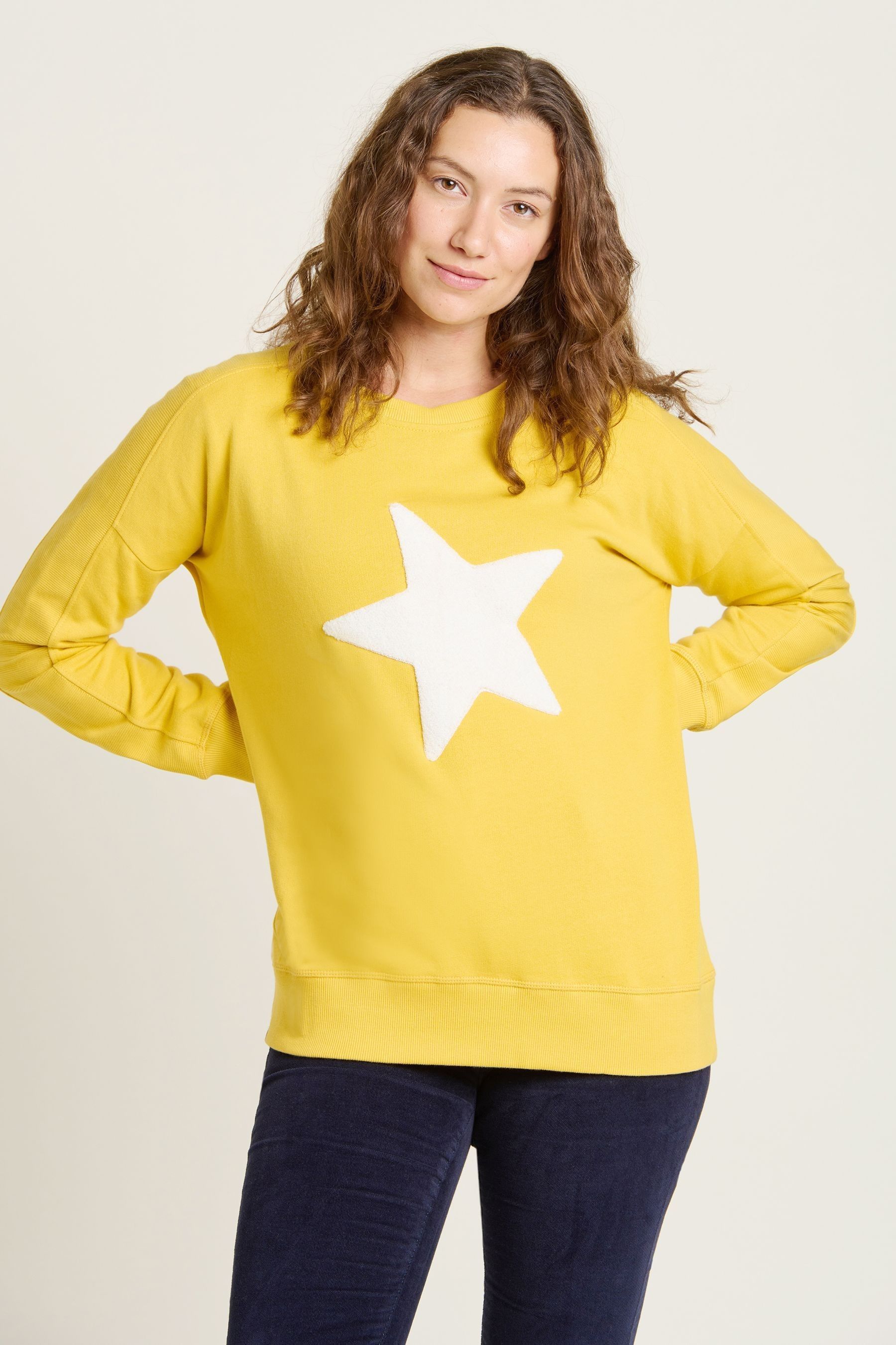 Buy Brakeburn Yellow Star Crew Neck 100 Cotton Sweatshirt from the Next UK online shop