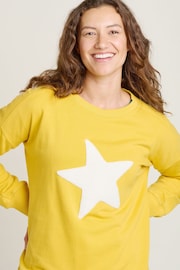 Brakeburn Yellow Star Crew Neck 100% Cotton Sweatshirt - Image 3 of 4