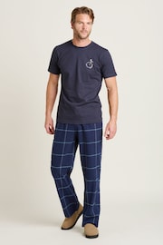 Brakeburn Blue Check 100% Cotton Pyjama Bottoms - Image 5 of 5