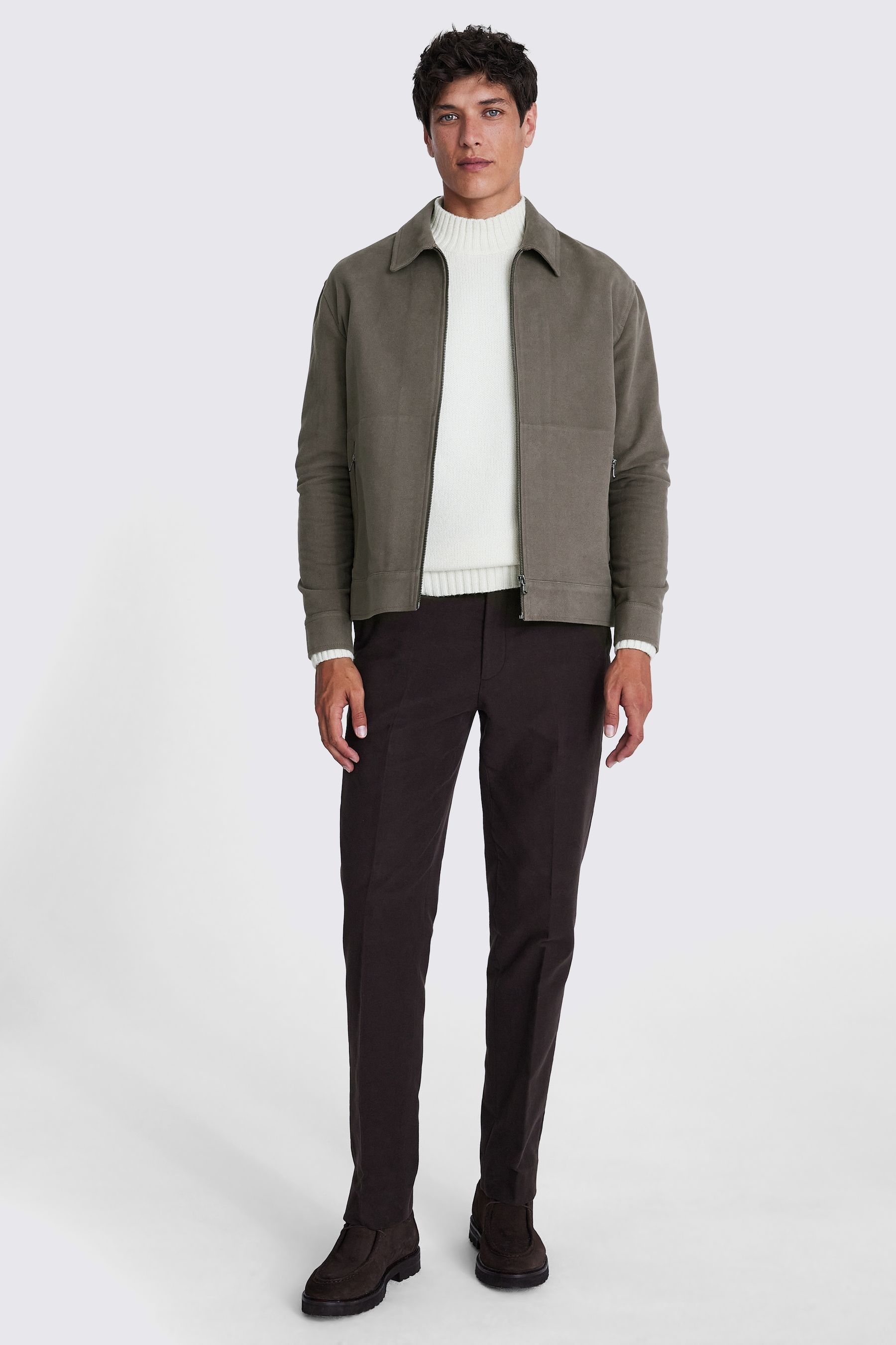 Buy MOSS Grey 100 Cotton Taupe Moleskin Jacket from the Next UK online shop