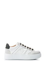 Moda in Pelle Amarante M Stitch Detail Chunky Leather White Trainers - Image 1 of 4