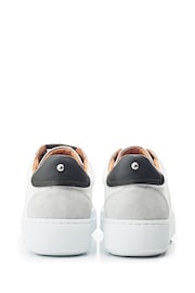 Moda in Pelle Amarante M Stitch Detail Chunky Leather White Trainers - Image 2 of 4