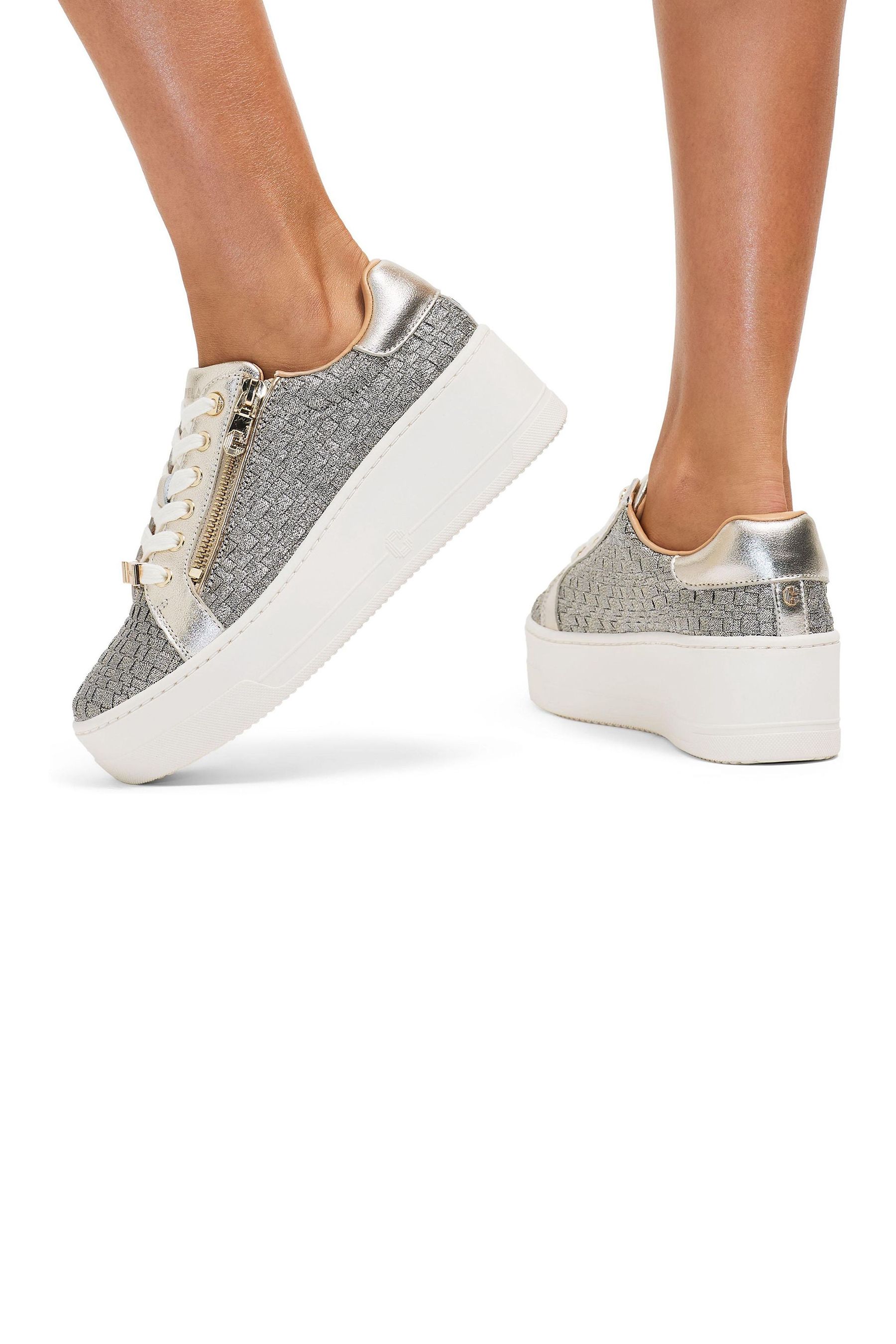 Carvela silver trainers sales